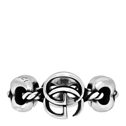 Gucci Sterling Silver GG Chain Ring 54 6.75 1 of 6