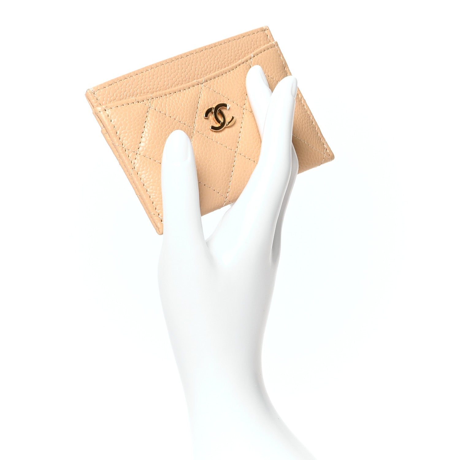 Chanel Caviar Quilted Card Holder Beige 2 of 8