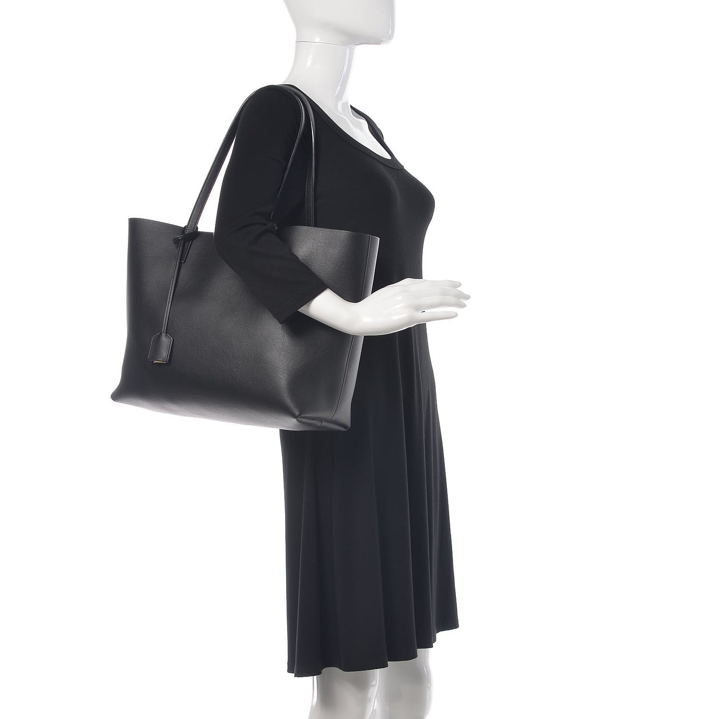 Calfskin Large Shopping Tote Black