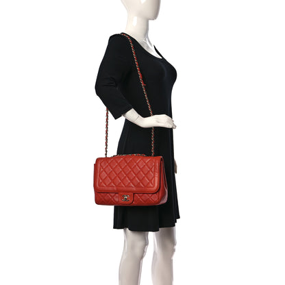 Chanel Lambskin Large Coco Rider Flap Coral 2 of 14