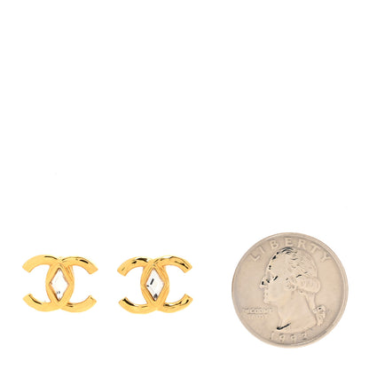 Chanel Metal Crystal CC Marquise Earrings Gold 2 of 4