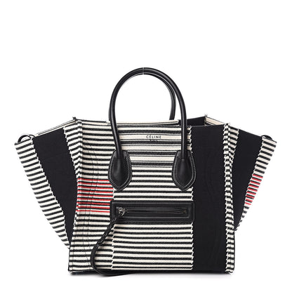 Celine Cotton Canvas Stripped Medium Phantom Luggage Multicolor 1 of 10