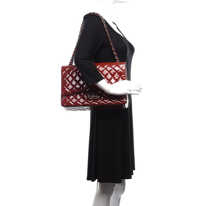 Chanel Patent Quilted Maxi Double Flap Red 2 of 12