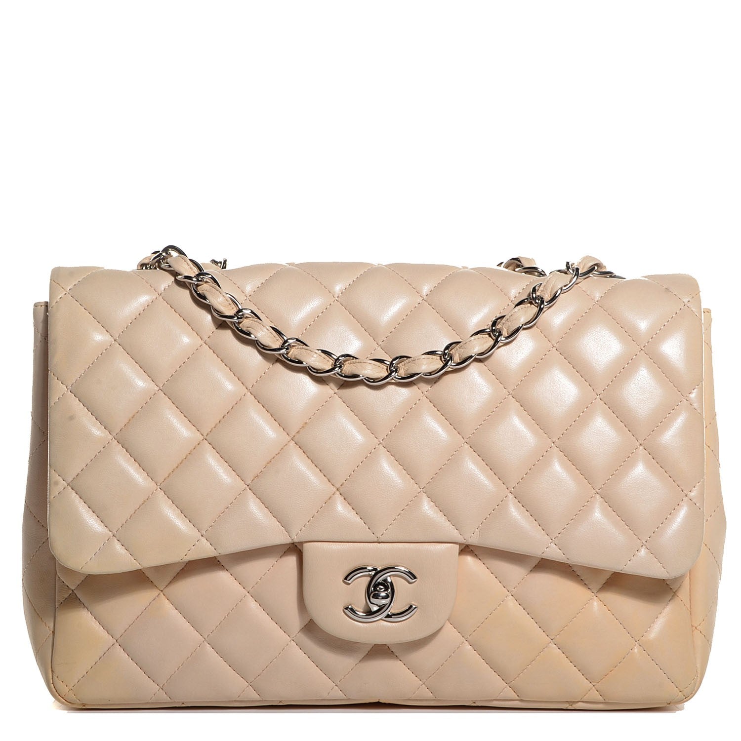 Chanel Lambskin Quilted Jumbo Single Flap Beige Clair 1 of 23