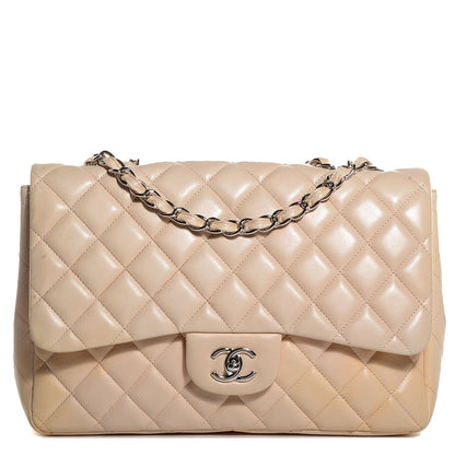 Chanel Lambskin Quilted Jumbo Single Flap Beige Clair 1 of 23