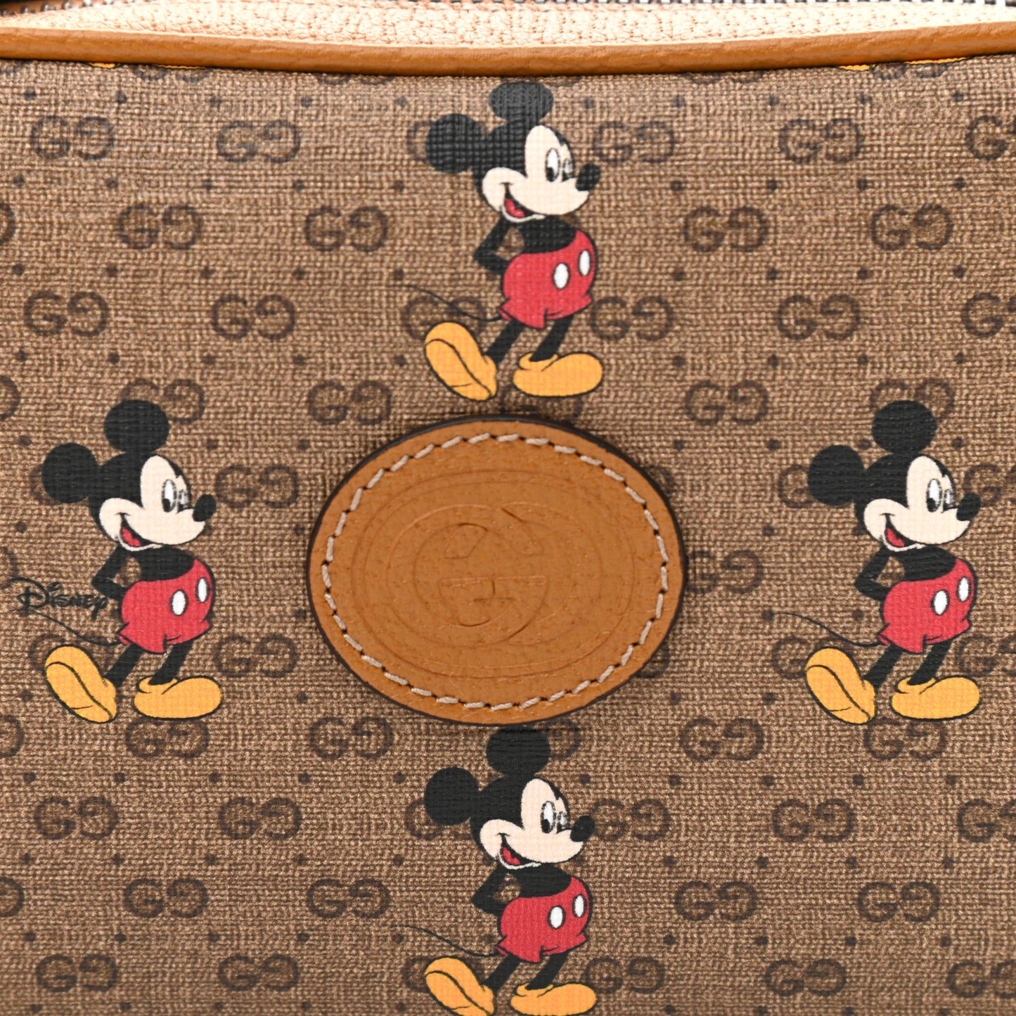 X DISNEY Mini Vintage GG Supreme Monogram Mickey Mouse Shoulder Bag Beige Vintage Sun Oil