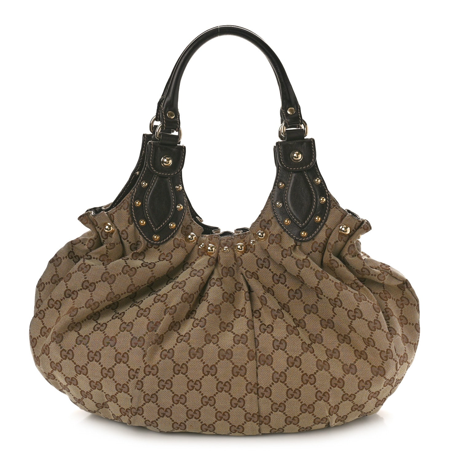 Gucci Monogram Studded Medium Pelham Shoulder Bag Dark Brown 1 of 15