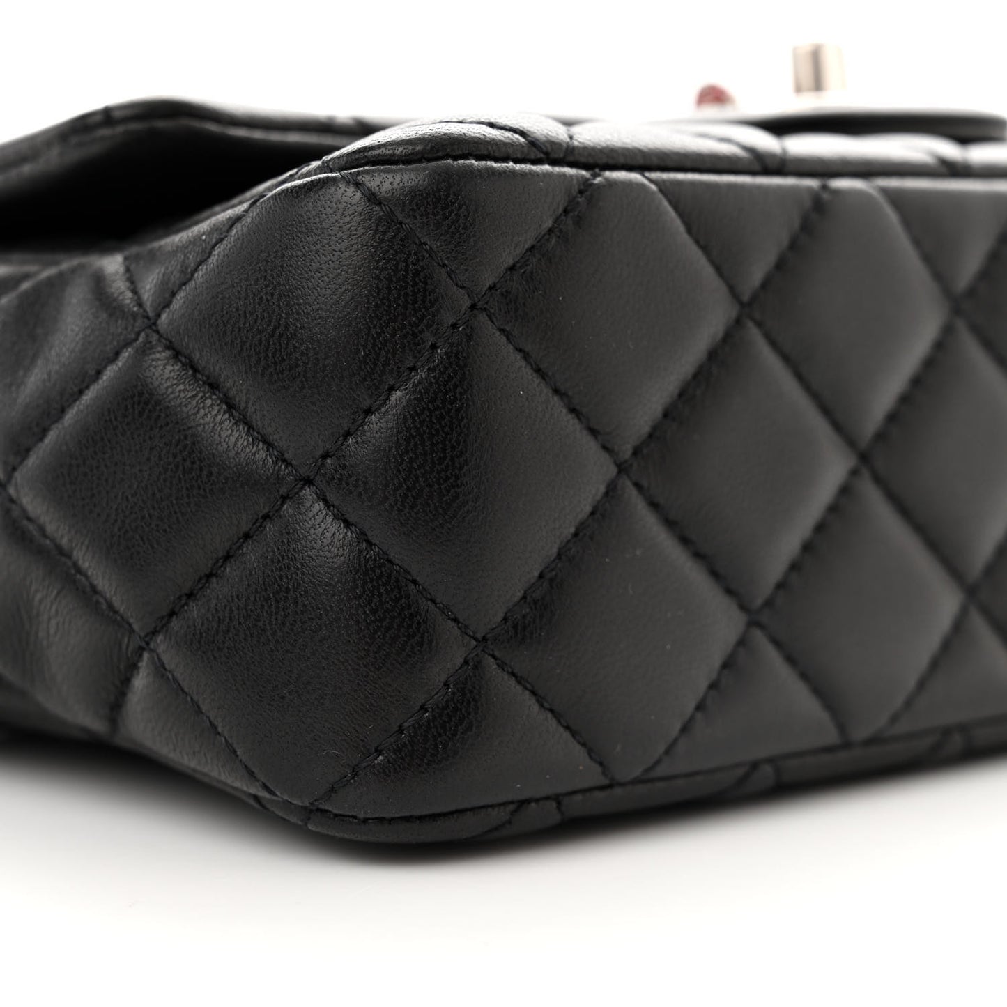 Lambskin Quilted Embellished Mini Ladybug Rectangular Flap Black