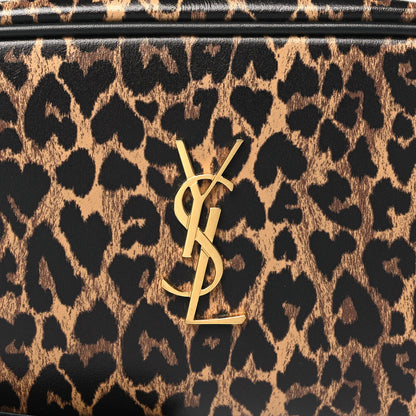 Saint Laurent Calfskin Heart Leopard Print Monogram Mini Lou Camera Bag Toffee 7 of 9