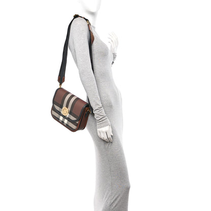 Burberry Calfskin Check Small Elizabeth Bag Brown 2 of 10