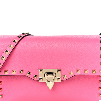 Valentino Garavani Pebbled Calfskin Medium Rockstud Flip Lock Crossbody Bag Feminine Pink 6 of 12