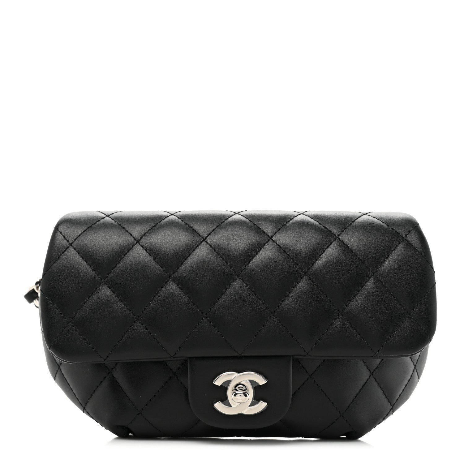 Chanel Calfskin Quilted CC Uniform Flap Belt Bag Black 1 of 9