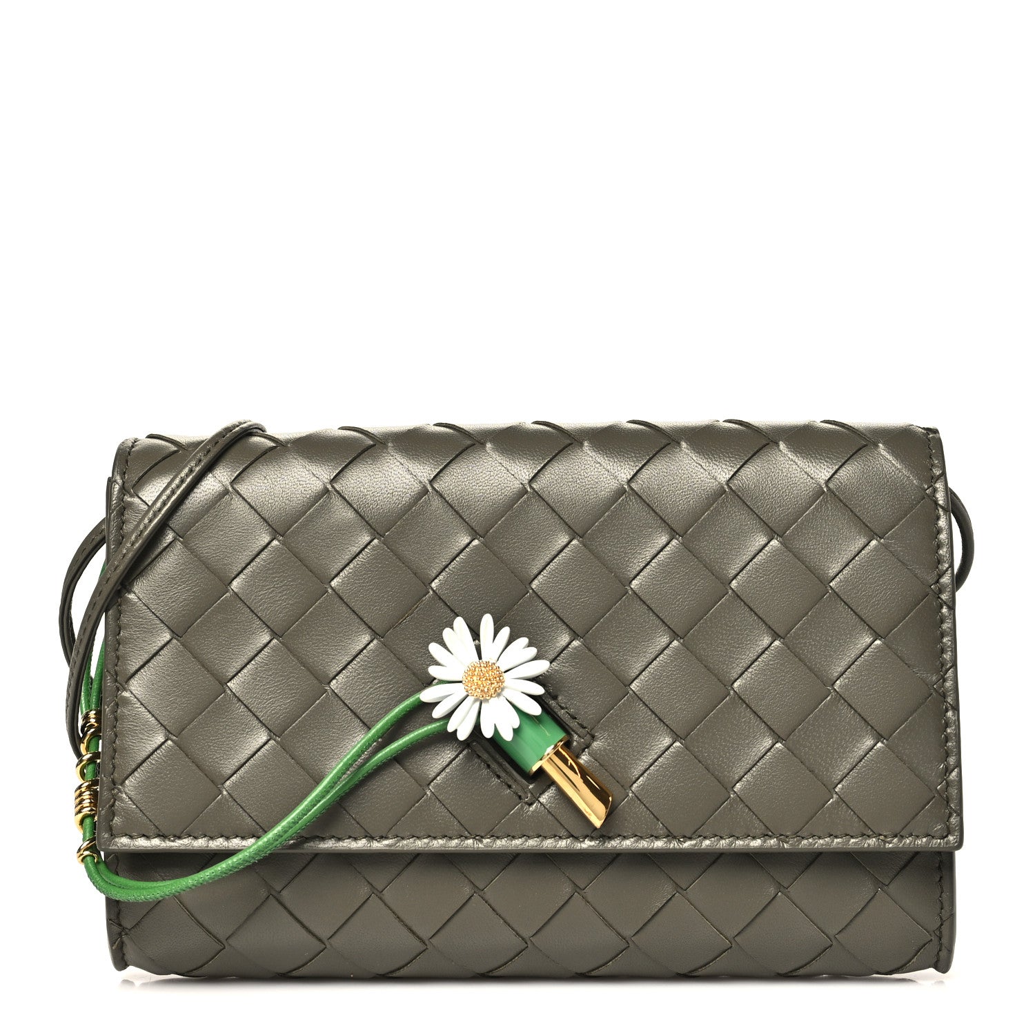 Bottega Veneta Nappa Enamel Intrecciato Daisy Andiamo Pouch Daisy Flow 1 of 9
