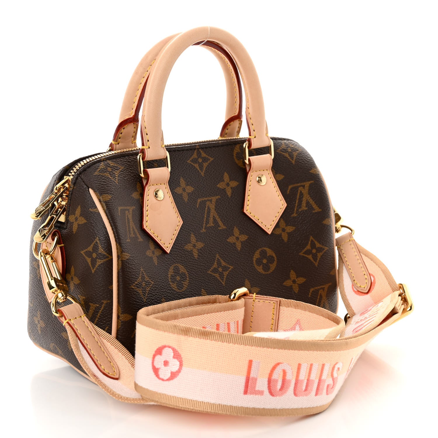 Louis Vuitton Monogram Speedy Bandouliere 20 Pink Orange 3 of 9