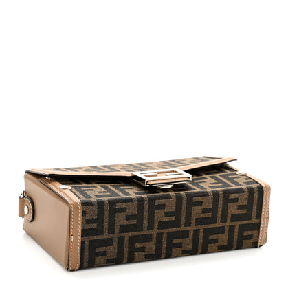 Fendi Recycled Fabric Jacquard Vitello King FF 1974 Baguette Soft Trunk Tobacco Moro Sand 4 of 10