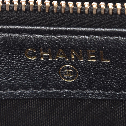 Chanel Iridescent Lambskin Quilted Pearl Clutch With Chain Black 8 of 10