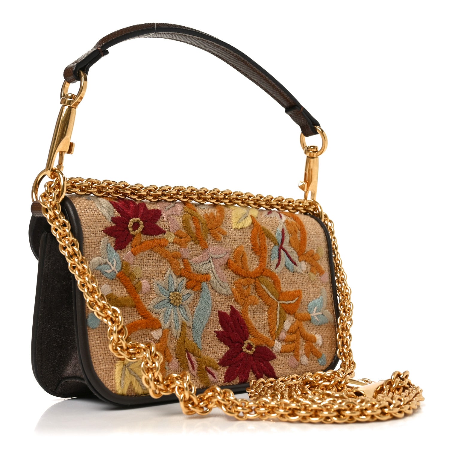 Valentino Garavani Fabric Karung Crystal Embroidered Vlogo Small Loco Shoulder Bag Multicolor 3 of 10