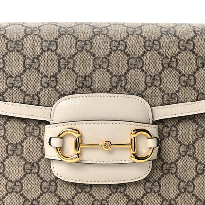 Gucci GG Supreme Monogram Horsebit 1955 Shoulder Bag Beige Mystic White 7 of 9