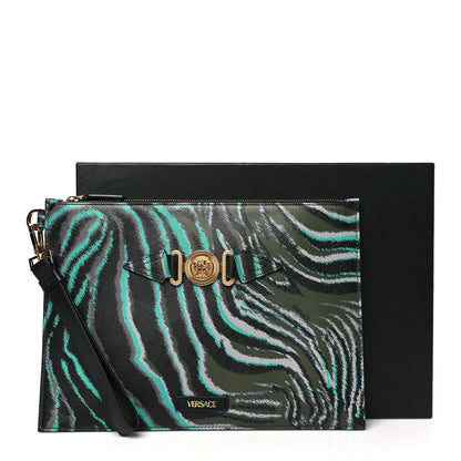 Versace Calfskin Tiger Medusa Biggie Clutch Multicolor 8 of 8