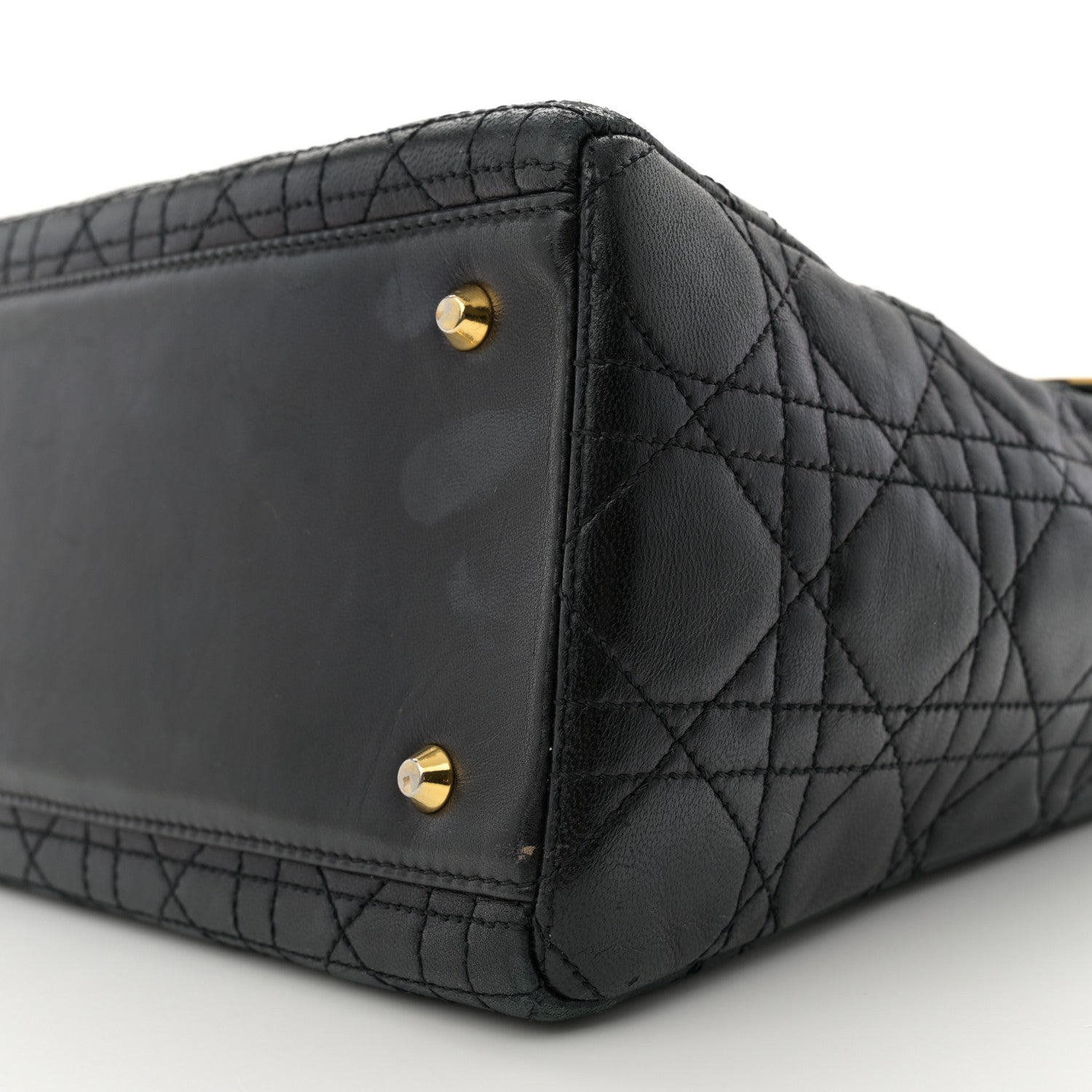 Christian Dior Lambskin Cannage Medium Lady Dior Black 10 of 15