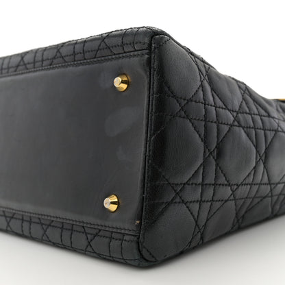 Christian Dior Lambskin Cannage Medium Lady Dior Black 10 of 15