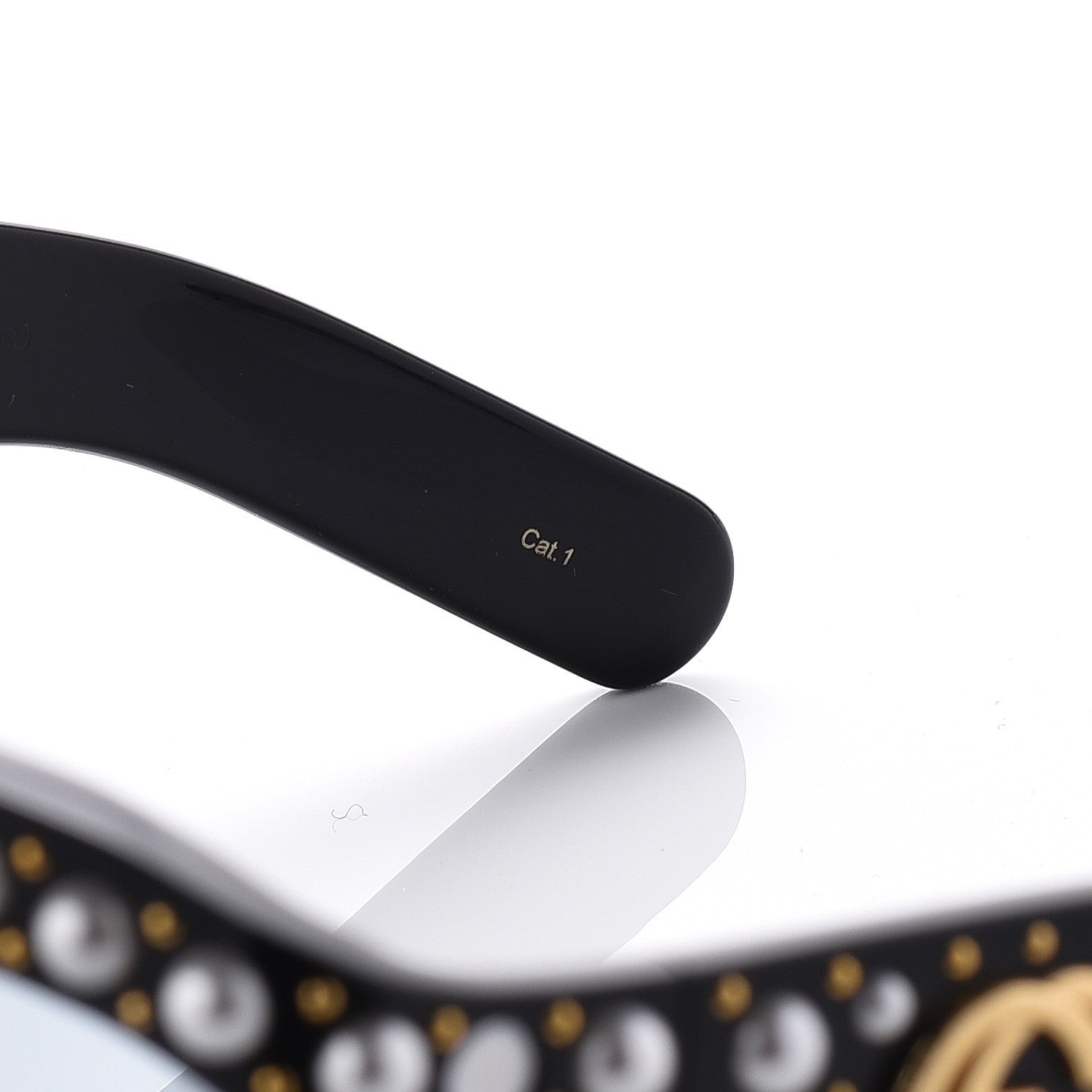 Gucci Acetate Pearl Rectangular Frame Sunglasses GG0234S7/S Black 6 of 9