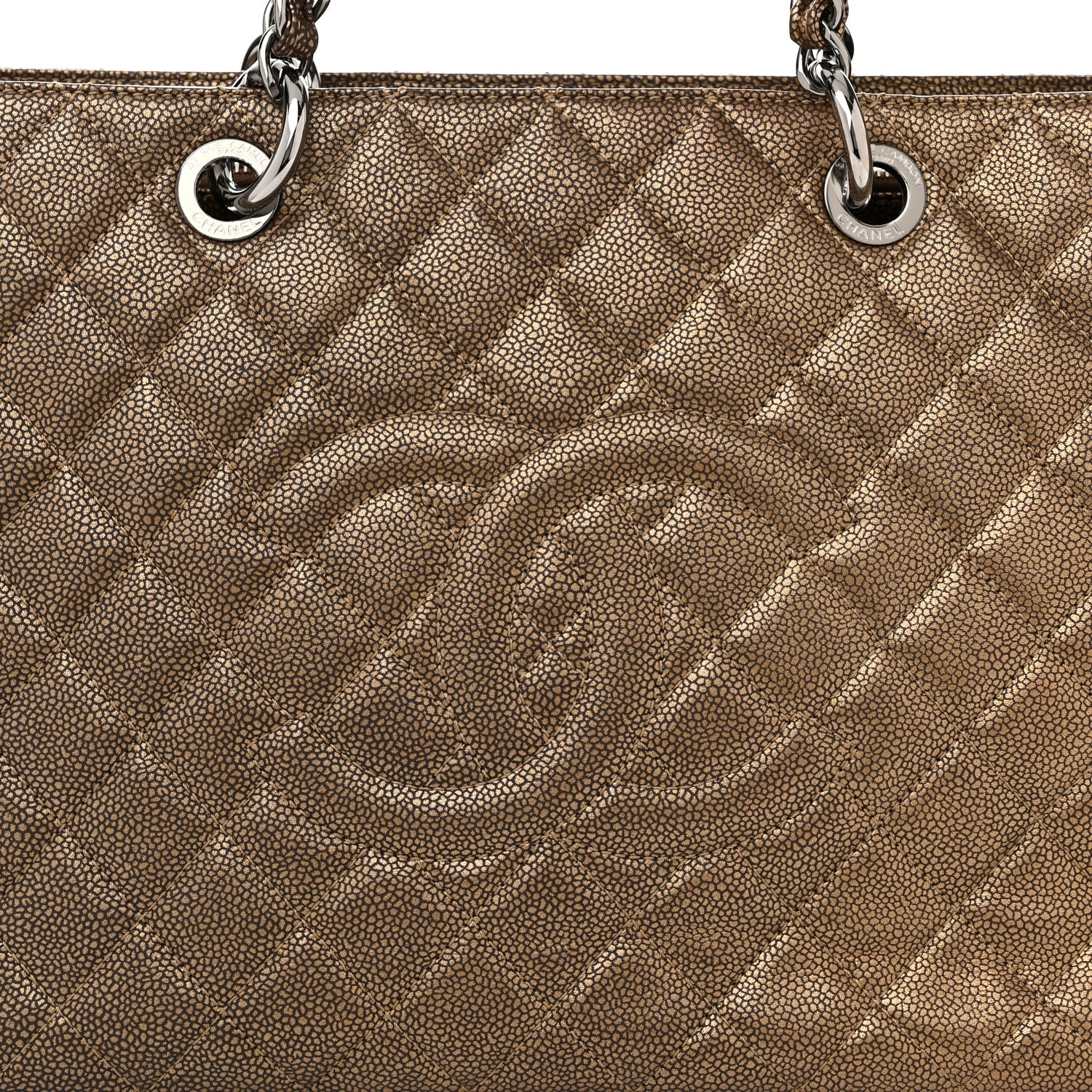 Chanel Metallic Caviar Quilted Grand Shopping Tote GST Bronze 8 of 12