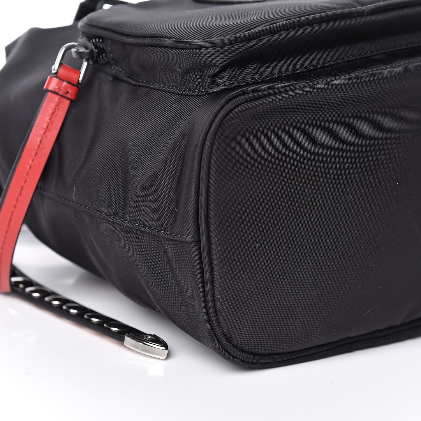 Tessuto Nylon Studded New Vela Mini Bucket Crossbody Bag Black Fuoco