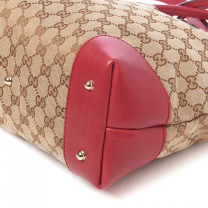 Gucci Monogram Heart Bit Charm Top Handle Tote Red 5 of 8