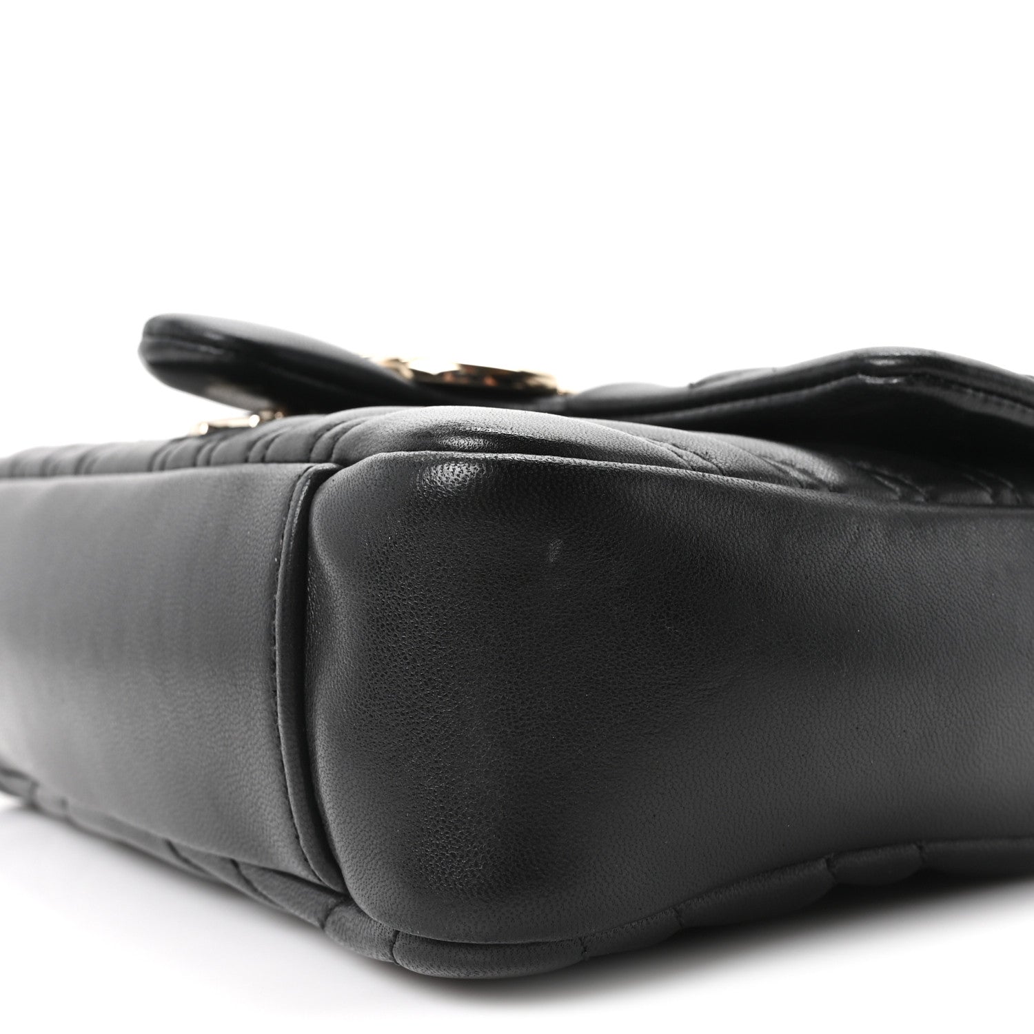 Gucci Lambskin Matelasse Small GG Marmont Shoulder Bag Black 10 of 11