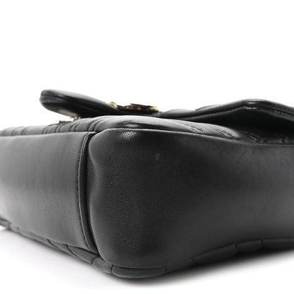 Gucci Lambskin Matelasse Small GG Marmont Shoulder Bag Black 10 of 11