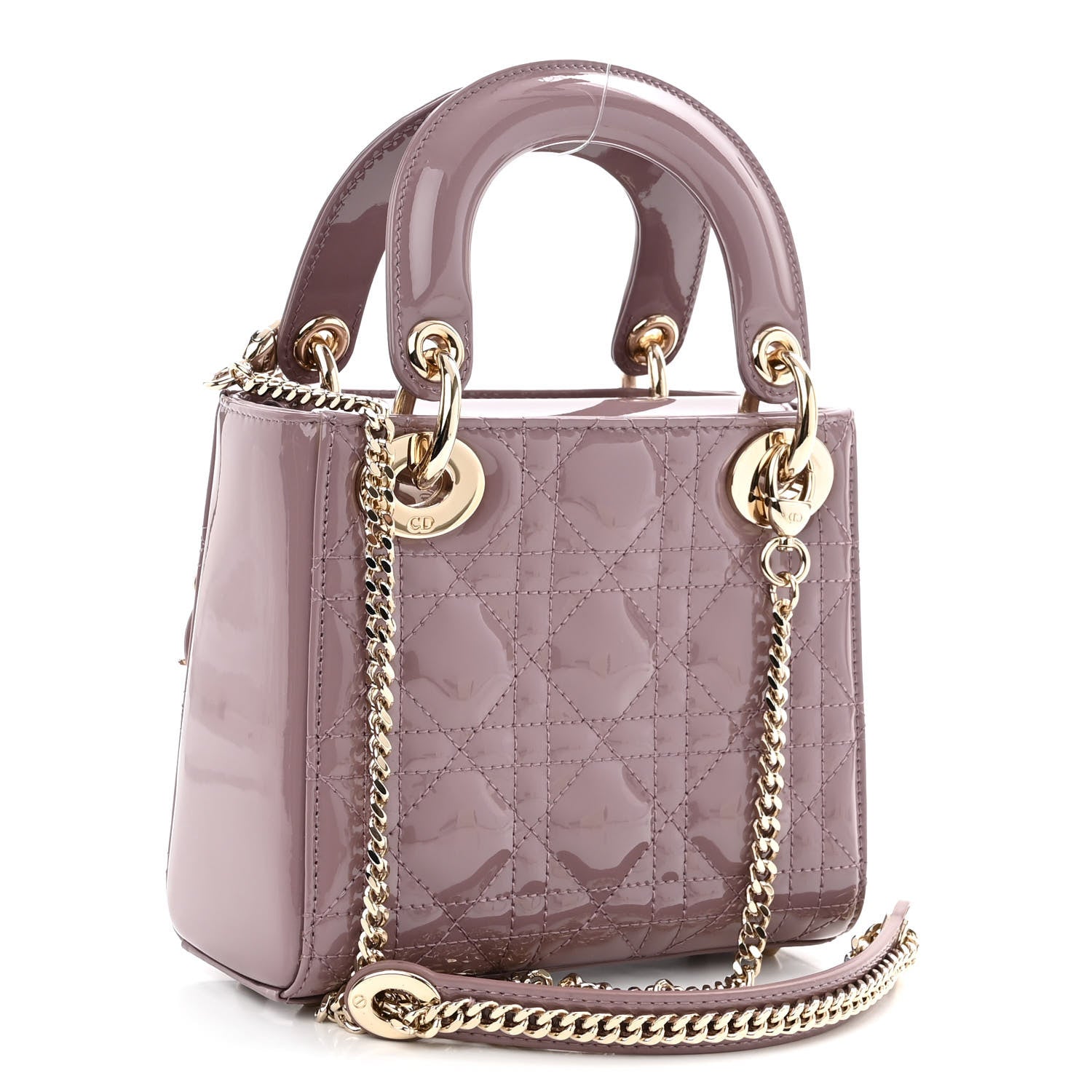 Christian Dior Patent Cannage Mini Lady Dior Peony Pink 3 of 9