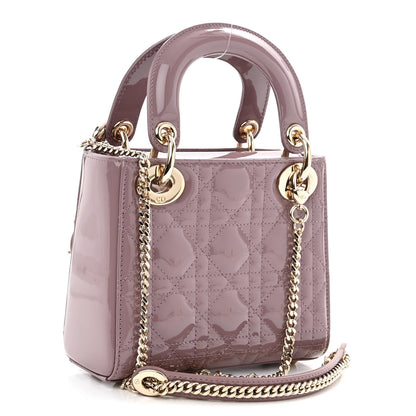 Christian Dior Patent Cannage Mini Lady Dior Peony Pink 3 of 9