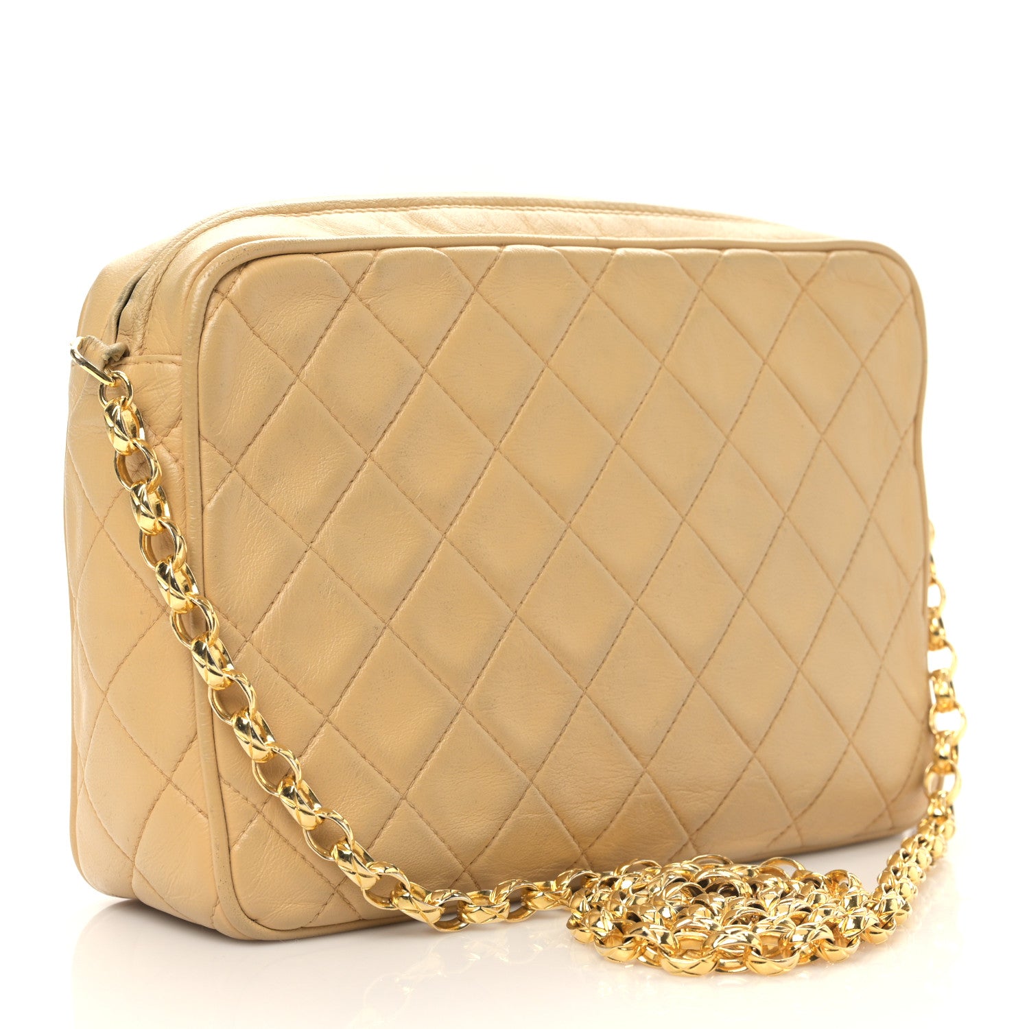 Chanel Lambskin Quilted Tassel Flap Camera Case Beige 3 of 10