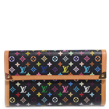 Louis Vuitton Monogram Multicolor Porte Tresor International Wallet Black 1 of 8