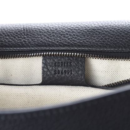 Gucci Calfskin Feline Medium GG Marmont Top Handle Bag Black 8 of 10