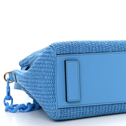 Versace Raffia La Medusa Chain Tote Blue 8 of 10