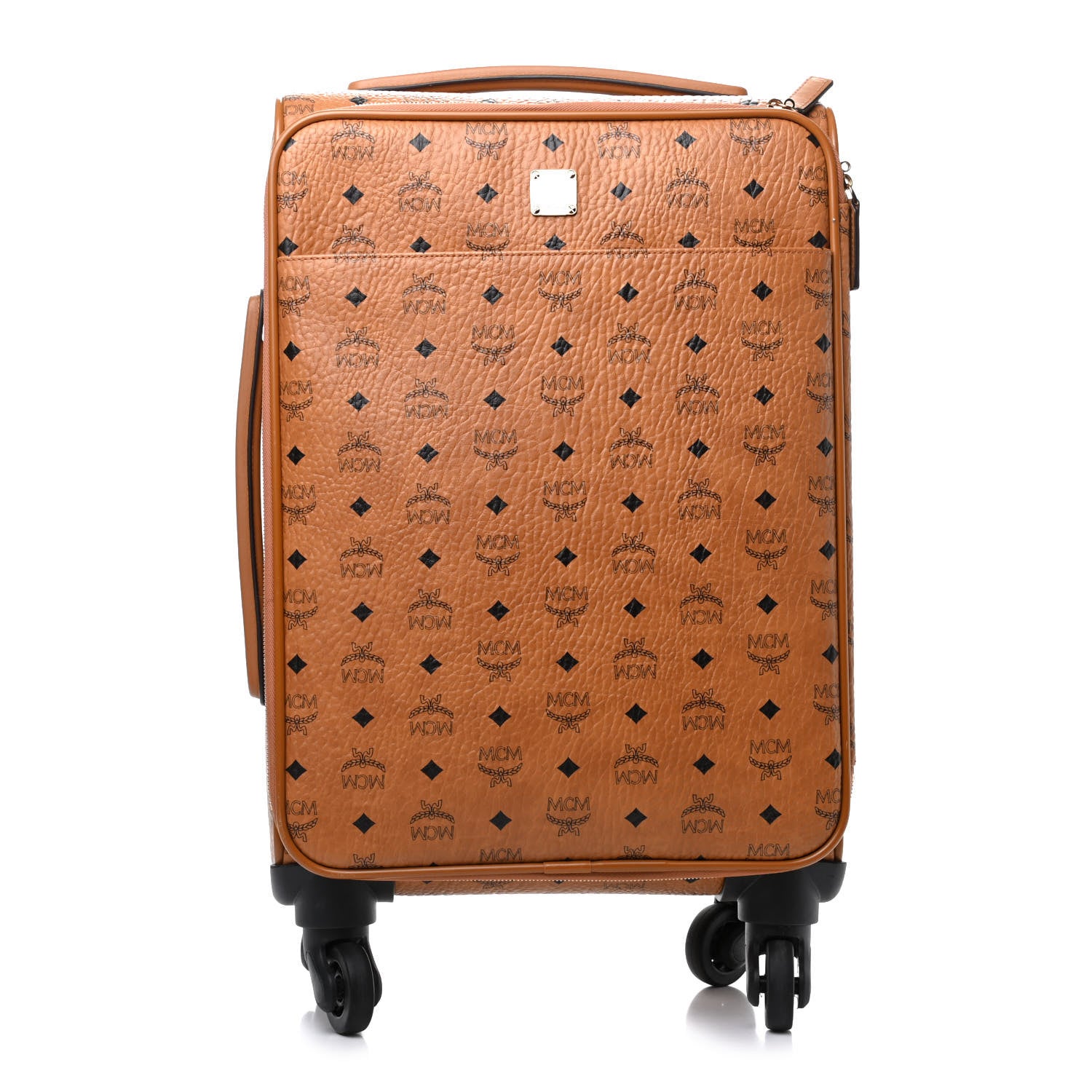 MCM Visetos Small Traveler Cabin Trolley Suitcase Cognac 767748 ...