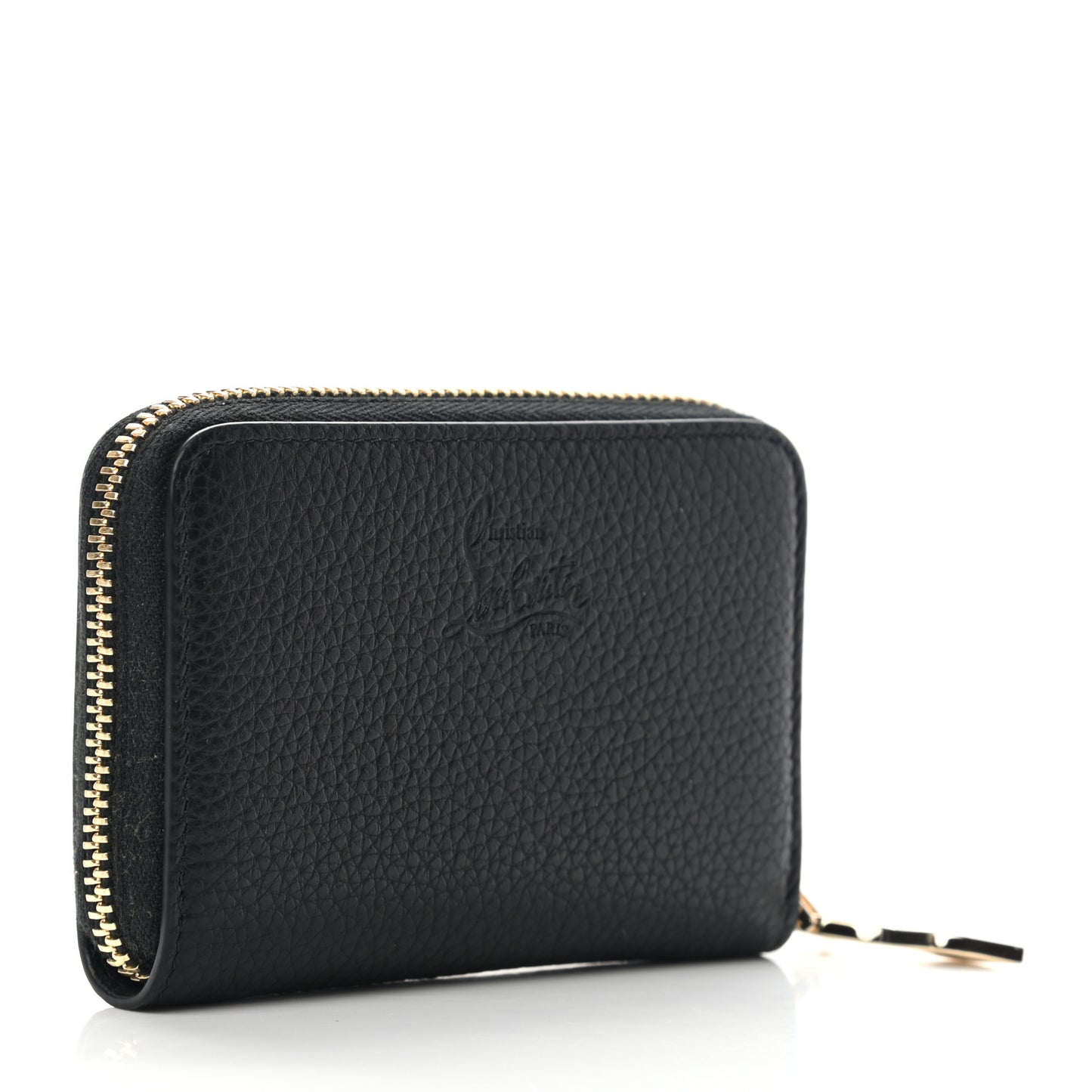 Calfskin Panettone Zip Around Coin Purse Black