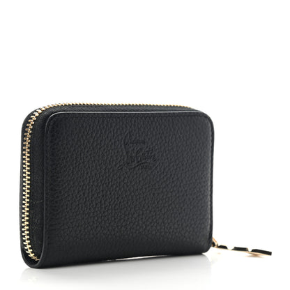 Christian Louboutin Calfskin Panettone Zip Around Coin Purse Black 3 of 10