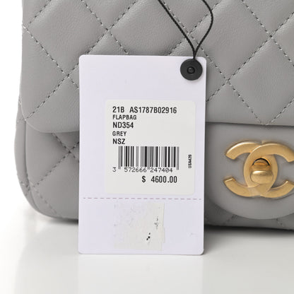 Chanel Lambskin Quilted Mini Rectangular Pearl Crush Flap Grey 12 of 12