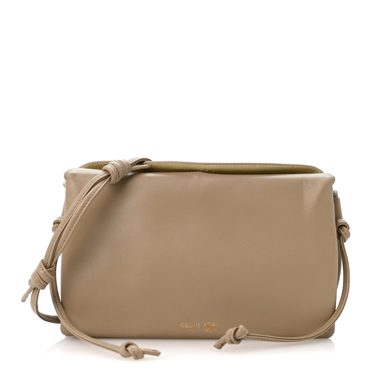 Smooth Lambskin Trio Flap Crossbody Bag Safari