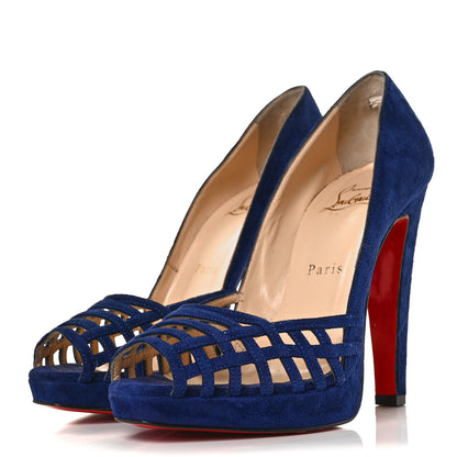 Christian Louboutin Veau Velours Chalumo Pumps 37.5 Indigo 3 of 8