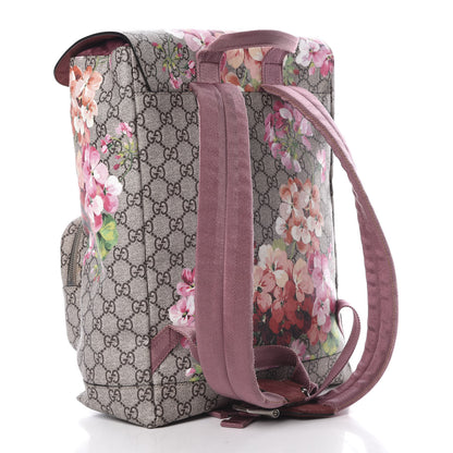 Gucci GG Supreme Monogram Blooms Medium Single Buckle Backpack Beige Multicolor Dry Rose 2 of 9
