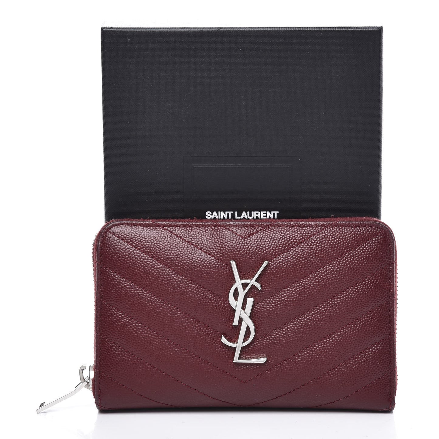 Grain De Poudre Matelasse Chevron Monogram Zip Around Wallet Palissandre