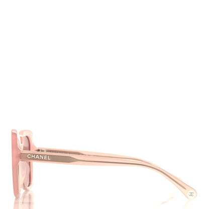 Chanel Acetate Rectangle Sunglasses 5504 Light Pink 3 of 6