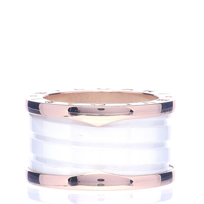 Bulgari 18K Rose Gold White Ceramic B.Zero1 Four-Band Ring 51 5.75 3 of 5