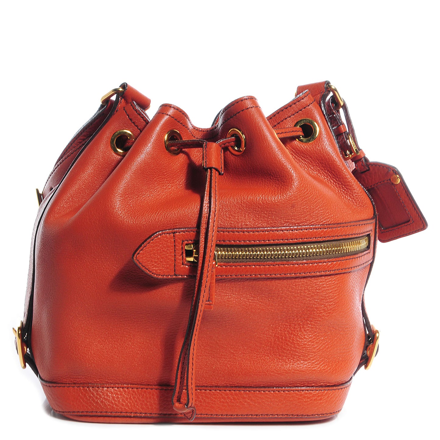 Vitello Daino Drawstring Bucket Rame