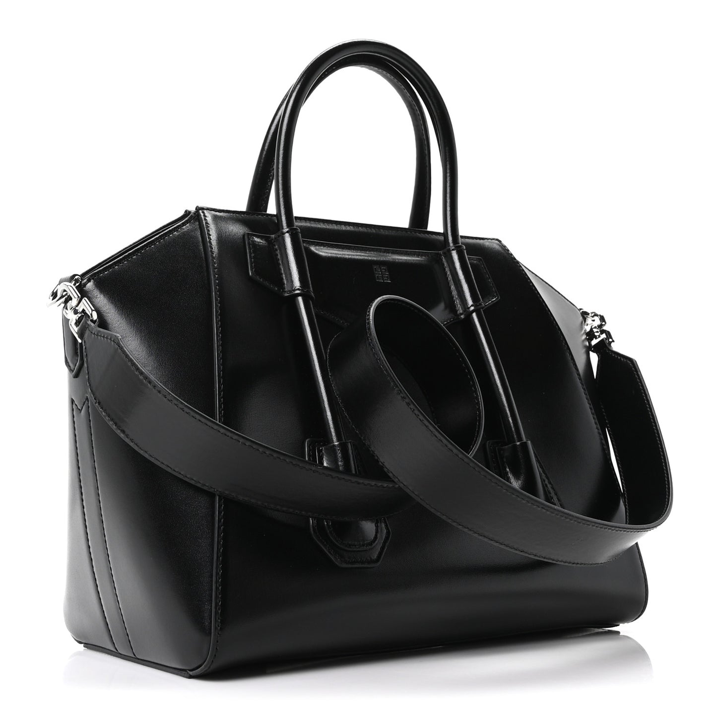 Box Calfskin Small Lock Antigona Shoulder Bag  Black