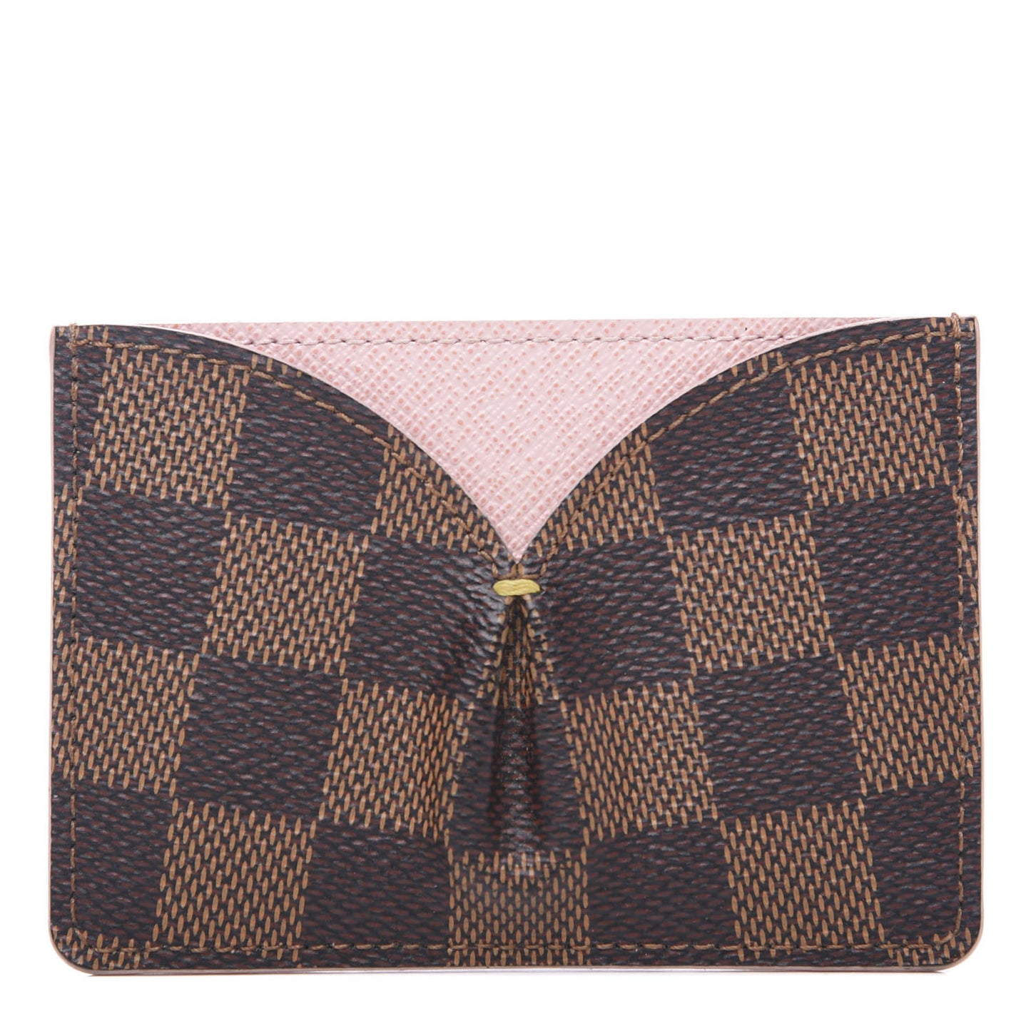 Damier Ebene Caissa Card Holder Rose Ballerine